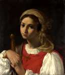 Italian - A Female Figure resting on a Sword